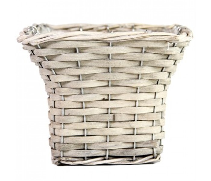 Gardener Select® Wood Weaved Baskets - Square - Grey - 7.1in L x 7.1in W x 5.9in H
