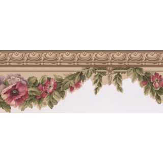 7.2 in x 15 ft Prepasted Wallpaper Borders - Floral Wall Paper Border 5507120