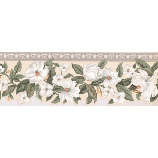 6 1/2 in x 15 ft Prepasted Wallpaper Borders - Floral Wall Paper Border 5507840