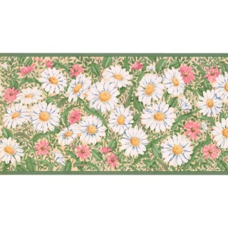 10 1/4 in x 15 ft Prepasted Wallpaper Borders - Floral Wall Paper Border CC824B