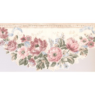 10 in x 15 ft Prepasted Wallpaper Borders - Floral Wall Paper Border CI1355B