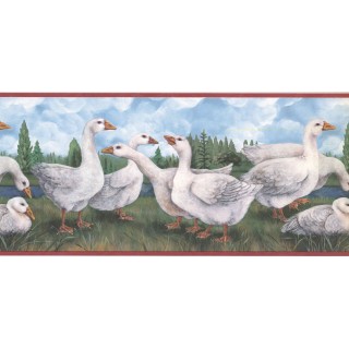 9 in x 15 ft Prepasted Wallpaper Borders - Duck Wall Paper Border CUP3354