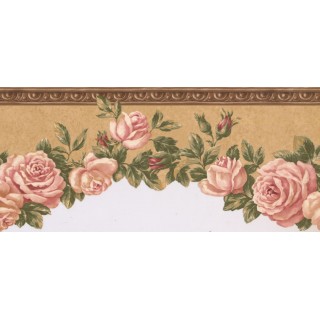 9 in x 15 ft Prepasted Wallpaper Borders - Floral Wall Paper Border EG022102B