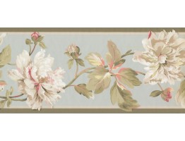 9 in x 15 ft Prepasted Wallpaper Borders - Floral Wall Paper Border EP7183B
