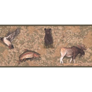 9 in x 15 ft Prepasted Wallpaper Borders - Jungle Animals Wall Paper Border FS4955B