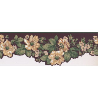 7 in x 15 ft Prepasted Wallpaper Borders - Floral Wall Paper Border KT8559B