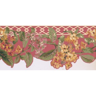 9 in x 15 ft Prepasted Wallpaper Borders - Floral Wall Paper Border LT9610B