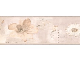 7 in x 15 ft Prepasted Wallpaper Borders - Floral Wall Paper Border OC3517B