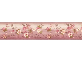 4.125 in x 15 ft Prepasted Wallpaper Borders - Floral Wall Paper Border PP79071