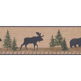 7 in x 15 ft Prepasted Wallpaper Borders - Animals Wall Paper Border RST2332