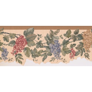 8.25 in x 15 ft Prepasted Wallpaper Borders - Floral Wall Paper Border SF76185B