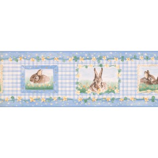 7 in x 15 ft Prepasted Wallpaper Borders - Rabbits Wall Paper Border SM516B