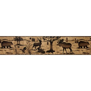 5 1/4 in x 15 ft Prepasted Wallpaper Borders - Animals Wall Paper Border B10030703 