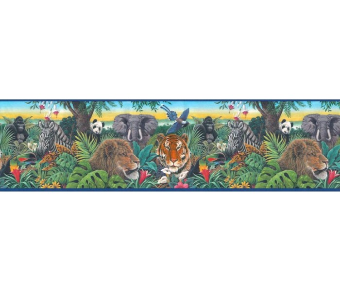 Jungle Wallpaper Borders: Animals Wallpaper Border B10126