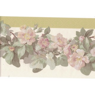 6 7/8 in x 15 ft Prepasted Wallpaper Borders - Flower Wall Paper Border 128B55907