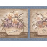 Floral Wallpaper Borders: Flower Basket Wallpaper Border 245B57465
