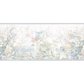 10 1/4 in x 15 ft Prepasted Wallpaper Borders - Garden Wall Paper Border B6235