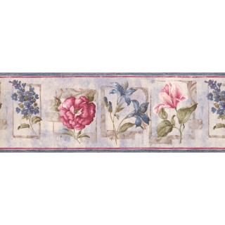 8.25 in x 15 ft Prepasted Wallpaper Borders - Floral Wall Paper Border 5506652