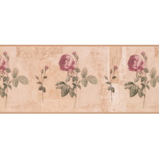 10 1/4 in x 15 ft Prepasted Wallpaper Borders - Floral Wall Paper Border 5909 KH