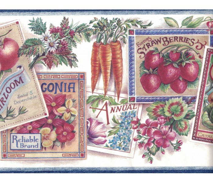 Garden Wallpaper Borders: Flower and Vegetables Wallpaper Border 594856