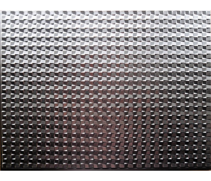 Wall Panels: Backsplash Tiles  - Decorative Thermoplastic Tile 18 X 24 Claasic Mozaic Brushed Nickel