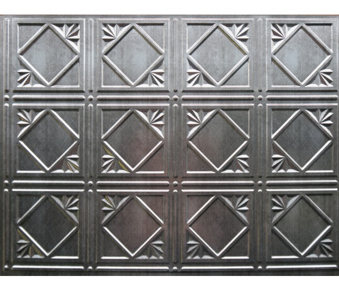 Wall Panels: Backsplash Tiles  - Decorative Thermoplastic Tile 18 X 24 Artnouvo Crosshatch Silver