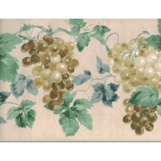 10 1/4 in x 15 ft Prepasted Wallpaper Borders - Grapes Wall Paper Border 948B75723
