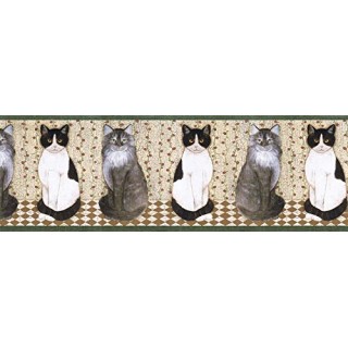 9 in x 15 ft Cats Wallpape Border AFR7104