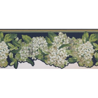 9 3/4 in x 15 ft Prepasted Wallpaper Borders - Floral Wall Paper Border 7439 AK