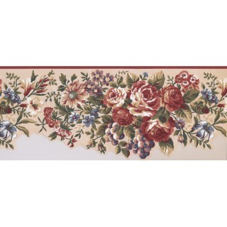 10 in x 15 ft Prepasted Wallpaper Borders - Floral Wall Paper Border 5111 AU