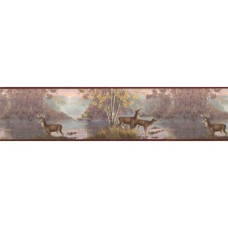 6 7/8 in x 15 ft Prepasted Wallpaper Borders - Deers Wall Paper Border MRL2419