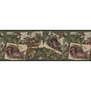 10 1/4 in x 15 ft Prepasted Wallpaper Borders - Animals Wall Paper Border B33636