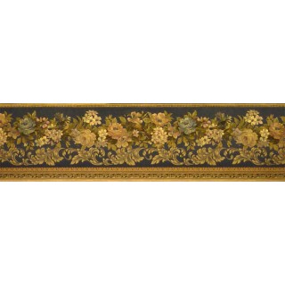 5 1/8 in x 15 ft Prepasted Wallpaper Borders - Floral Wall Paper Border Des57820