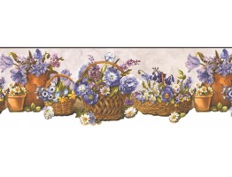9 in x 15 ft Prepasted Wallpaper Borders - Floral Wall Paper Border OH74243DC