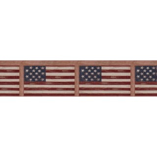 7 in x 15 ft Prepasted Wallpaper Borders - Flag Wall Paper Border WK74774