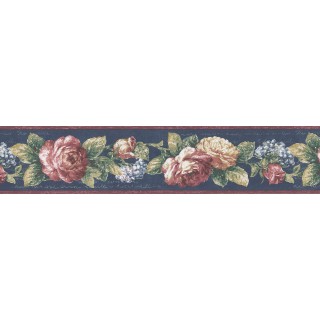 5 1/8 in x 15 ft Prepasted Wallpaper Borders - Floral Wall Paper Border 7245-811B