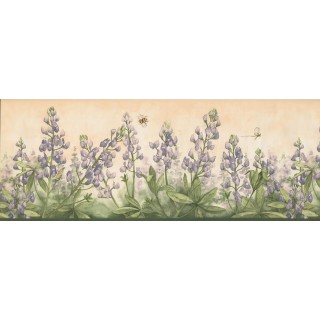 9 in x 15 ft Prepasted Wallpaper Borders - Floral Wall Paper Border 3804 DB