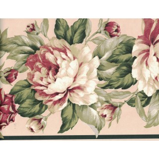 9 in x 15 ft Prepasted Wallpaper Borders - Flower Wall Paper Border FDB03077