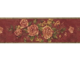 8 in x 15 ft Prepasted Wallpaper Borders - Floral Wall Paper Border 10172 FFM