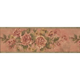 8 in x 15 ft Prepasted Wallpaper Borders - Floral Wall Paper Border 10173 FFM