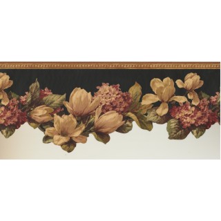 9 1/2 in x 15 ft Prepasted Wallpaper Borders - Floral Wall Paper Border 10301 FFM