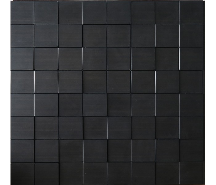 Wall Panels: Wall Panel Harmony Cubes - Decorative Thermoplastic Tile 24x24 - Dark Okasha