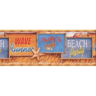 9 in x 15 ft Prepasted Wallpaper Borders - Beach Wall Paper Border 4934 MP