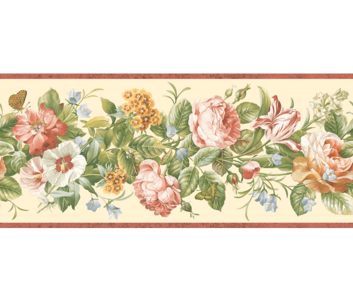 Garden Wallpaper Borders: Floral Wallpaper Border QT18134B