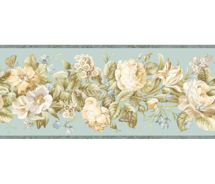 Garden Wallpaper Borders: Floral Wallpaper Border QT18135B