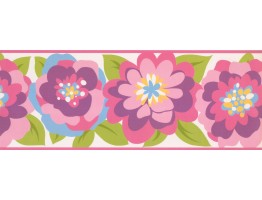 9 in x 15 ft Prepasted Wallpaper Borders - Floral Wall Paper Border 3439 ZB