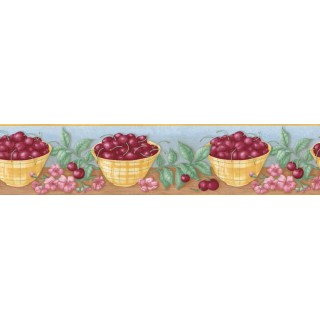 6 7/8 in x 15 ft Prepasted Wallpaper Borders - Fruits Wall Paper Border 92521FP