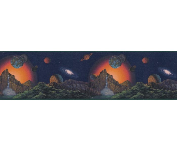 Sun Moon Stars Wall Borders: Planets Wallpaper Border CT102250B
