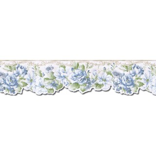 6 1/4 in x 15 ft Prepasted Wallpaper Borders - Floral Wall Paper Border FF22010DB