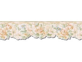 6 1/4 in x 15 ft Prepasted Wallpaper Borders - Floral Wall Paper Border FF22012DB